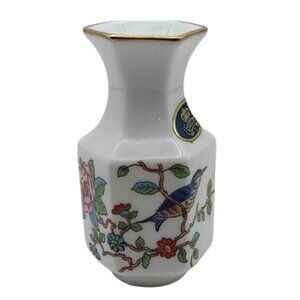 Vintage Aynsley Pembroke Fine Bone China Small Hexagonal Bud Vase England Floral